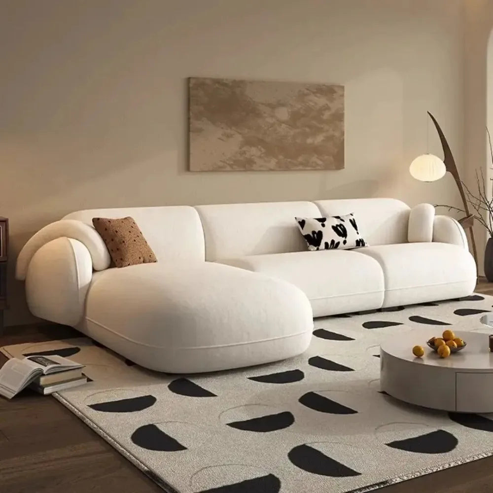 Minimalist Multi-Seat Leather Sectional Sofa Combination Modern Simple Living Room Sofas First Layer Cowhide L Shade Sofa Set
