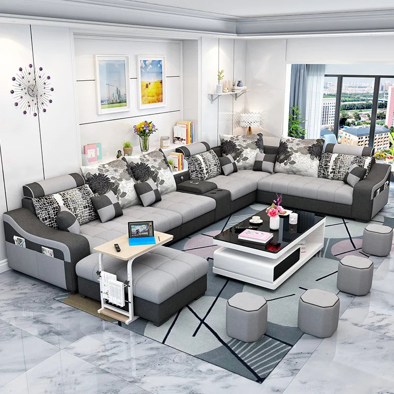Modern Design Stain Resistant Fabric Furniture Sofa Latest Living Room Sofa Set Furniture