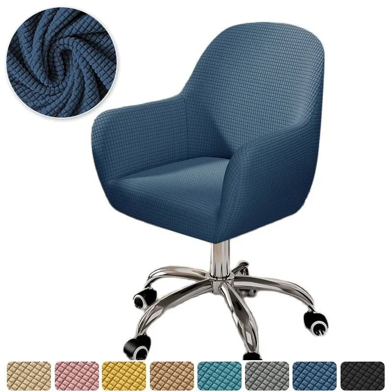 Solid Elastic Rotating Chair Cover Dining Room Spandex High Sloping Armchair Covers Office Chair Slipcover Coffee Bar Make Up