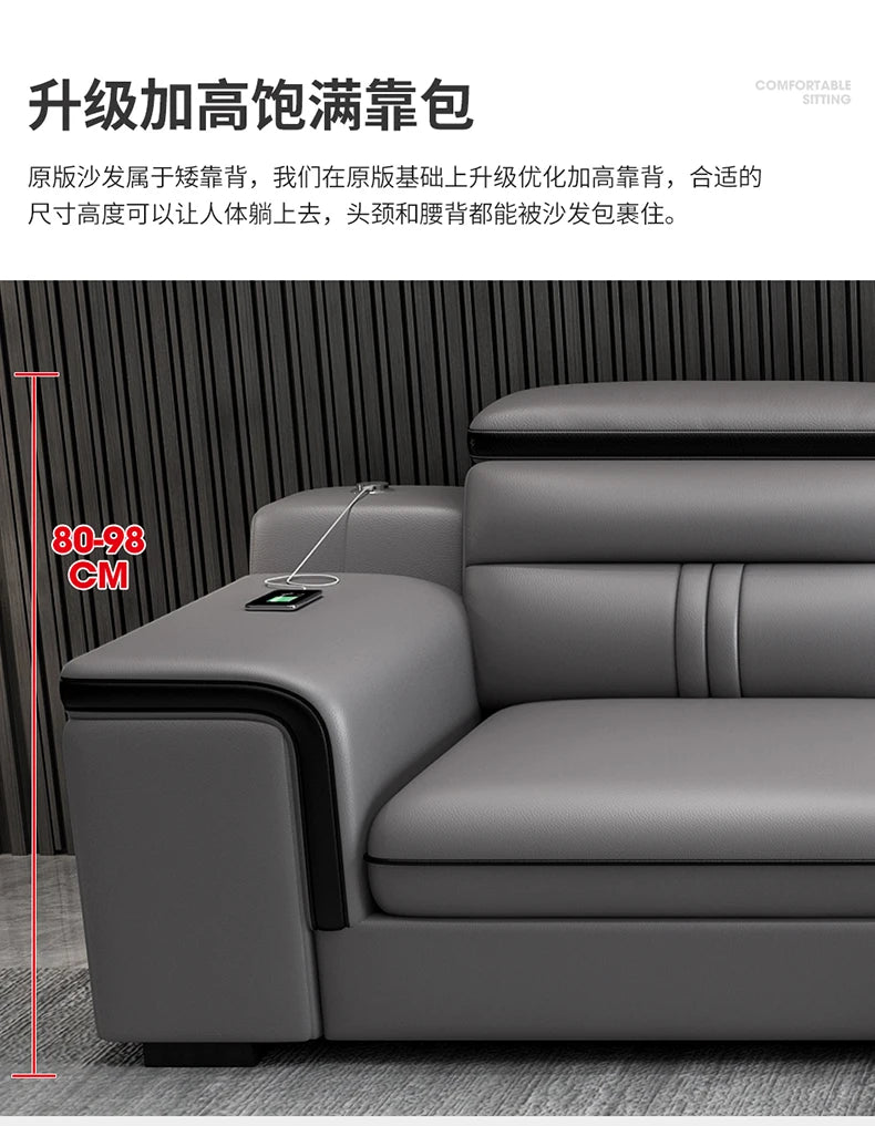 Genuine Leather Modern Sofas Luxury Classic Bedrooms Cinema Sofas Comfortable Straight Muebles Para El Hogar Home Accessories