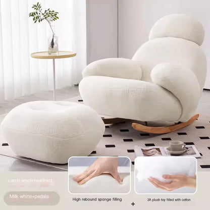 Nordic Modern Luxury Living Room Chairs Sofa  Rocking  Lounge Single Lazy Reclining Adult Bedroom Relax Magical Furniture