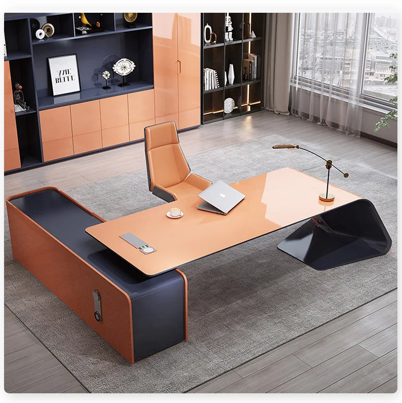Fashionable Creative Office Desk Light Luxury Supervisor Manager Office Desk Accent Art Office Furniture Der Schreibtisch XYOD