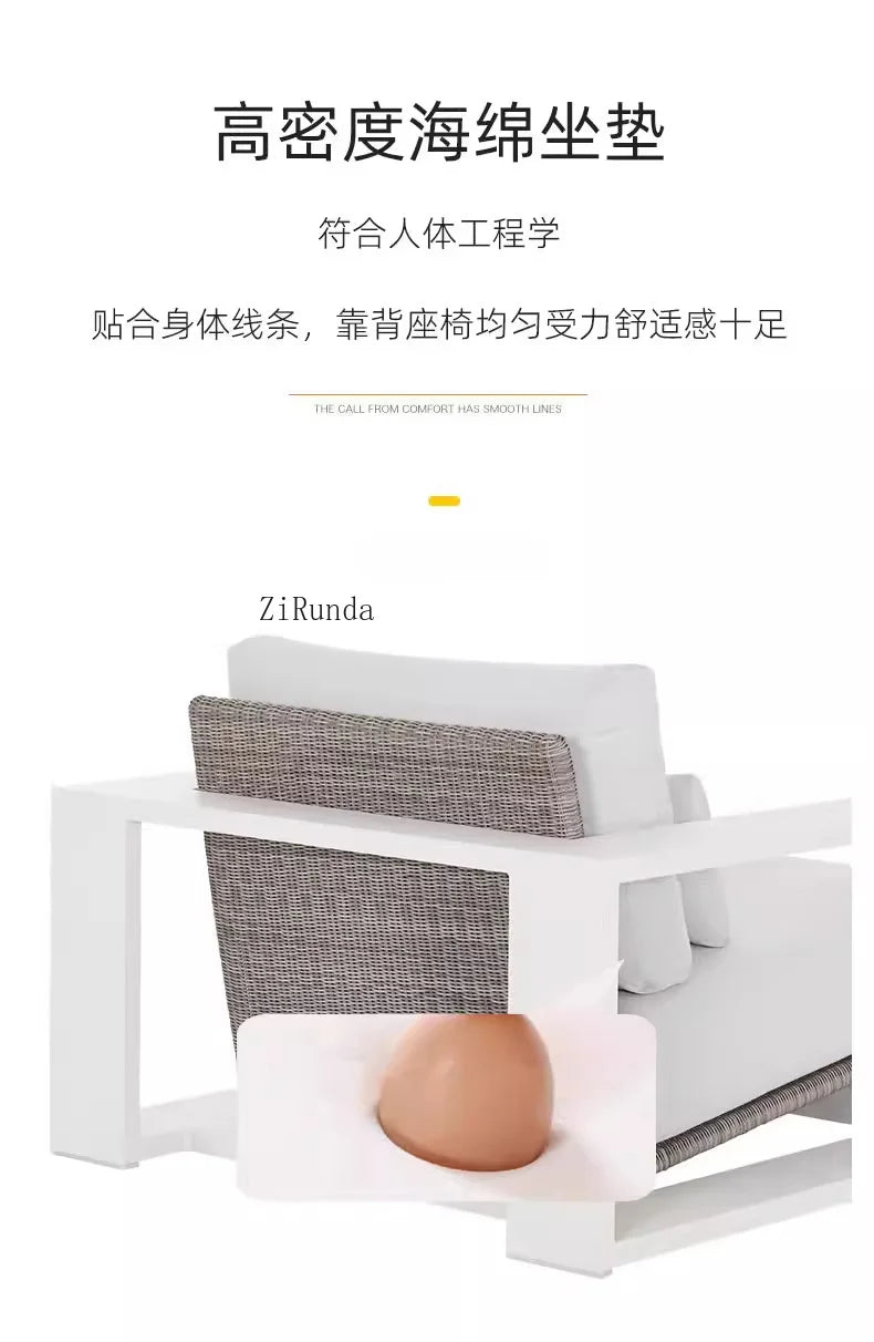 Aluminum alloy outdoor sofa open-air balcony villa courtyard coffee table combination furniture