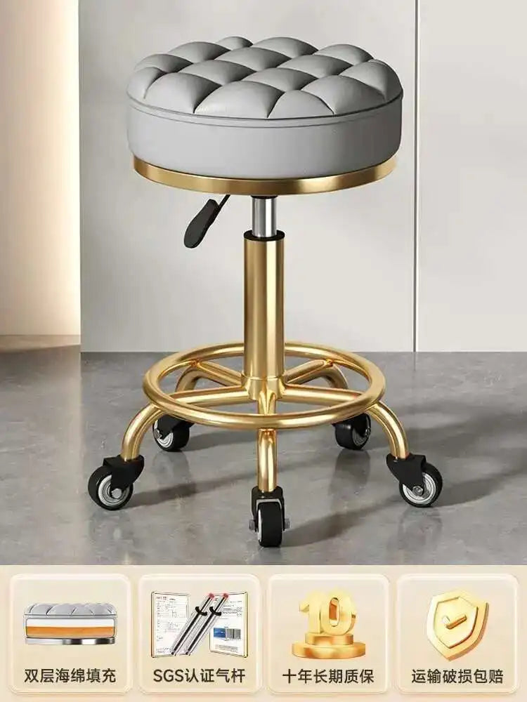 Beauty Chair Specifically Designed for Beauty Salon Adjustable Rotating Pulley Hair Salon Round Stool Tabouret A Roulette 원형의자