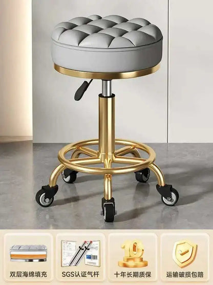 Beauty Chair Specifically Designed for Beauty Salon Adjustable Rotating Pulley Hair Salon Round Stool Tabouret A Roulette 원형의자