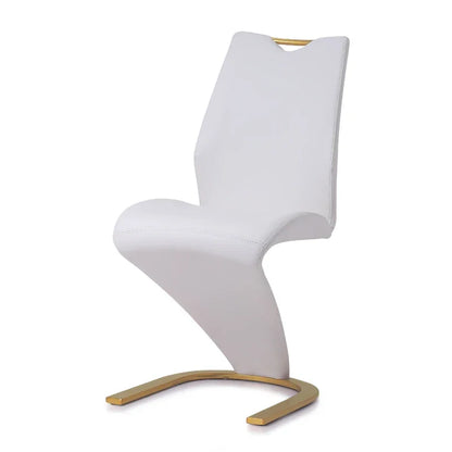Nordic Stainless Steel Dining Chairs 2pcs Modern Casual Leather Kitchen Furniture Dining Chair Home Backrest Negotiation Chair K