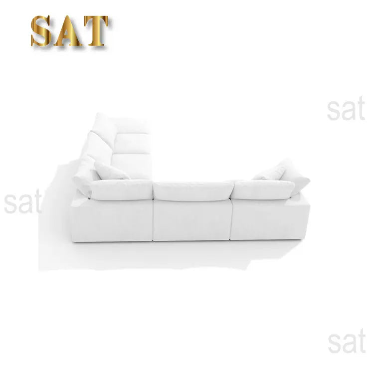 ♢X Modern Luxury White Modular Cloud Sofa 6 Seater U Shape  Sofa Sets Couches  Cloud Sectional Couches for Living Room&