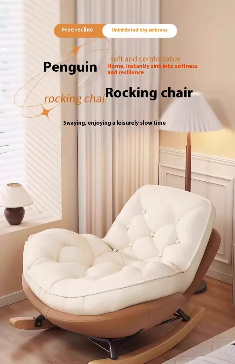 Nordic-style rocking chairs, chairs for rest, balconies, living rooms, leisure, lazy sofas, adult light stools, penguin chairs