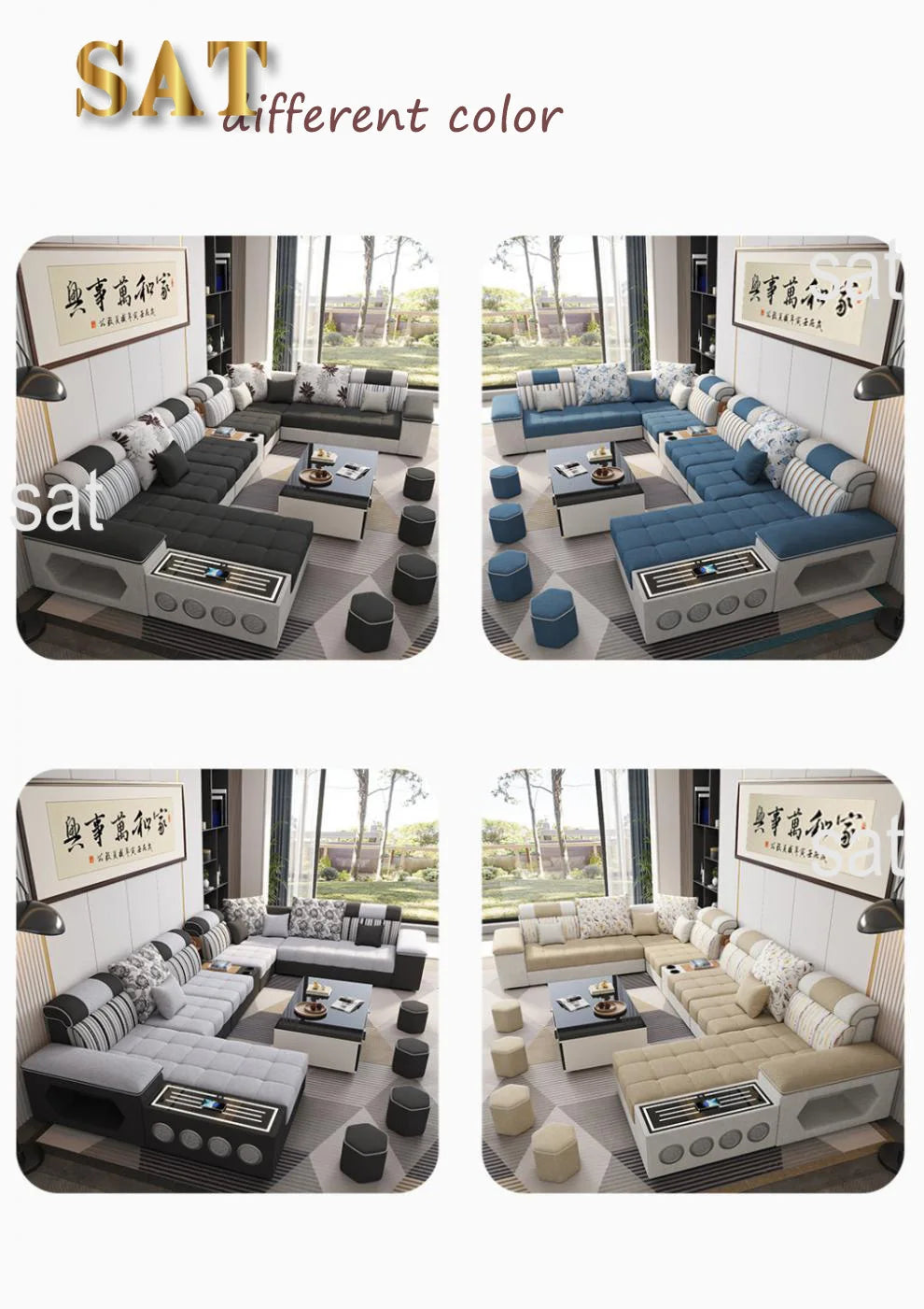 Italian Simple Modern Light Luxury Sofa Living Room Furniture White Grey Orange Corner Modular Sofa