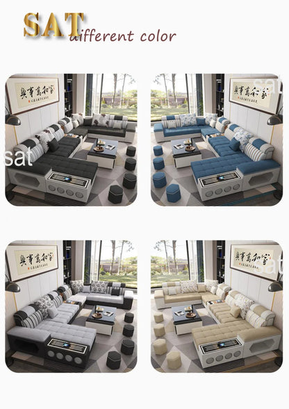 Italian Simple Modern Light Luxury Sofa Living Room Furniture White Grey Orange Corner Modular Sofa
