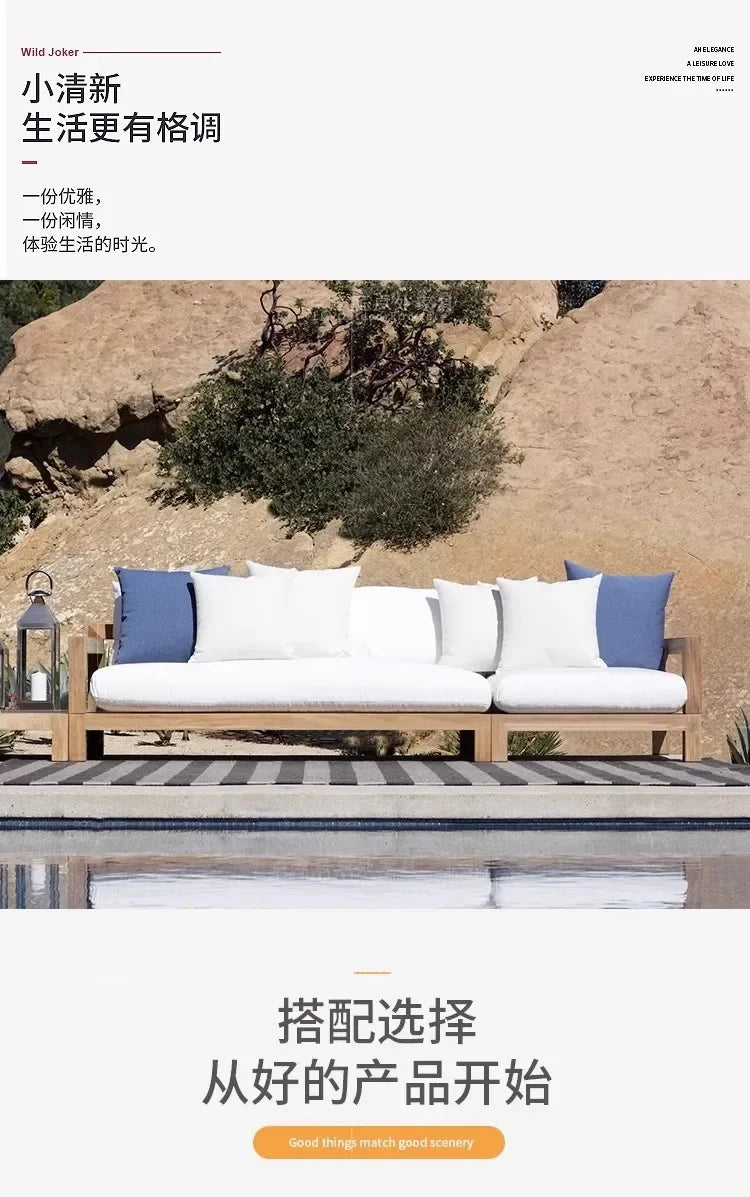 Nordic Designer Outdoor Sofas Villa Courtyard Wood Minimalist Design Garden Sofas Fashion Lawn Furniture Sillas Lshysf