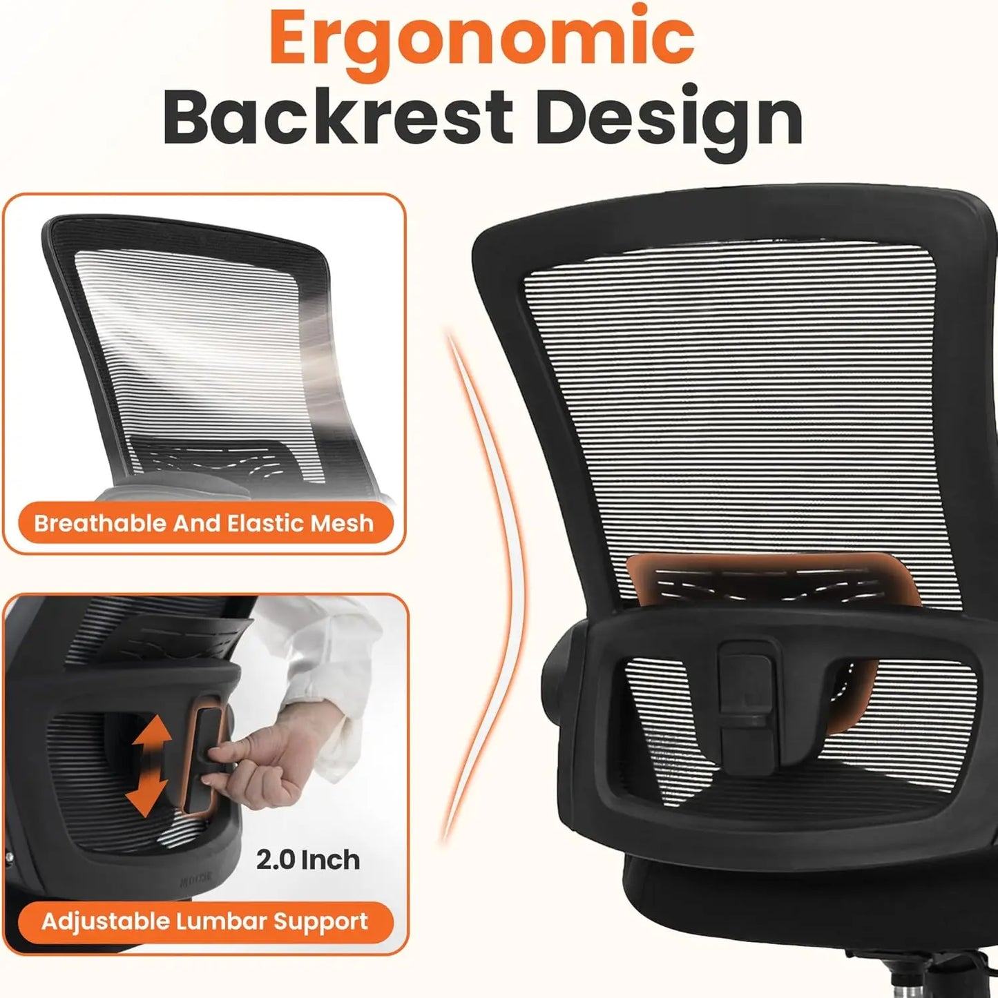 Office Desk Gaming Chair Computer High Back Mesh Seat with Rolling Wheels Ergonomic Adjustable Comfy Flip-up Armrests Lumbar Sup