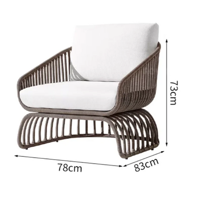Italian Style Waterproof and Sunscreen Designer Garden Sofas Rattan Weaving Modern Garden Sofa Art Outdoor Furniture Divano HBOS