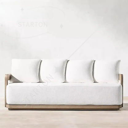 Custom outdoor courtyard waterproof design garden sofa wooden furniture teak outdoor furniture