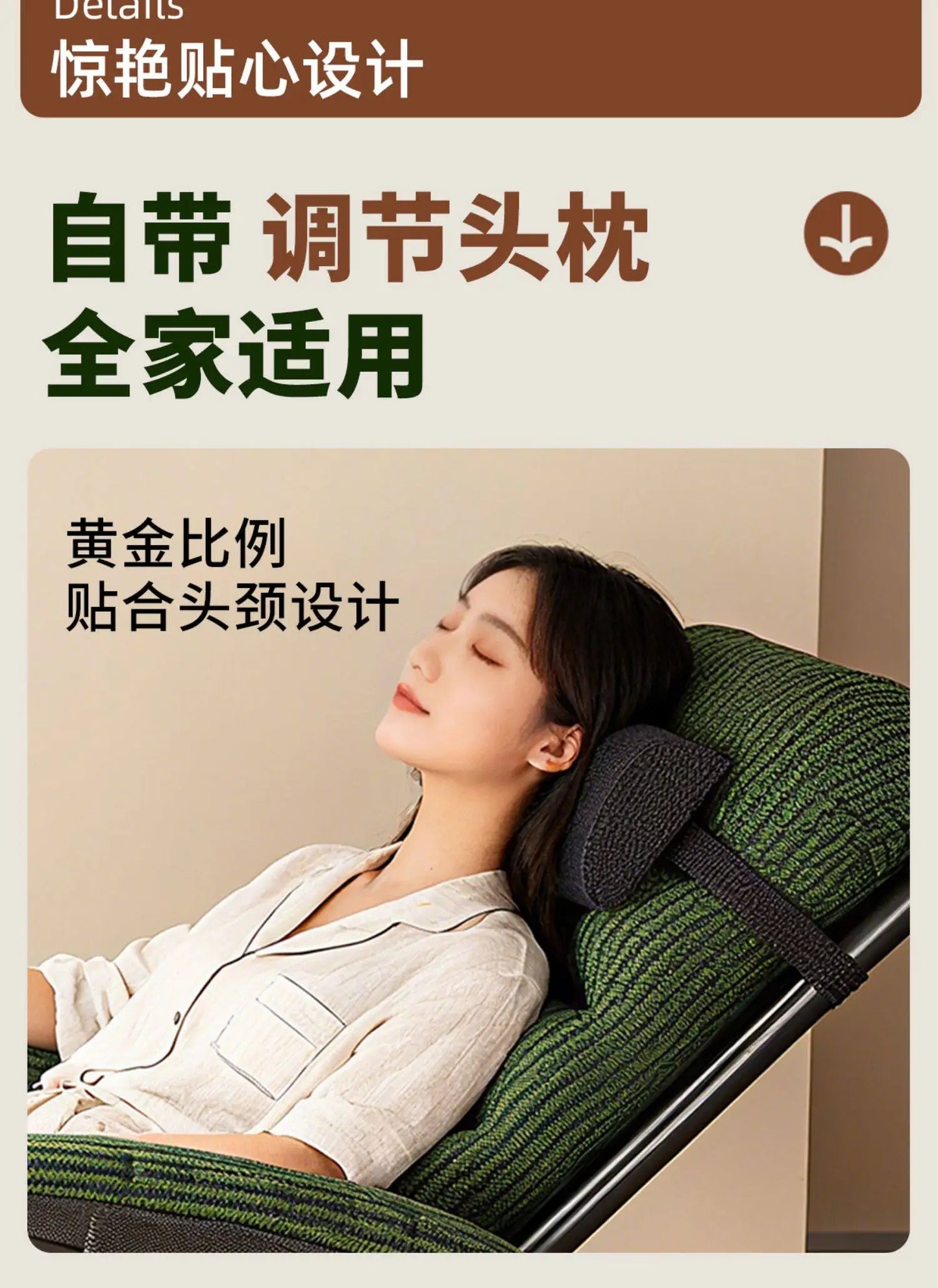 Recliner Chair Folding Lounge Nap Chair Reclining Armchair Adjustable Sofa Couch Rest Seat for Living Room Balcony Office Indoor