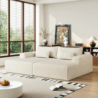 Vacuum Compressed Comfy Corduroy Fluffy Sofa Set Furniture Living Room Modular Couch Modern L Shape Sectional Sofa