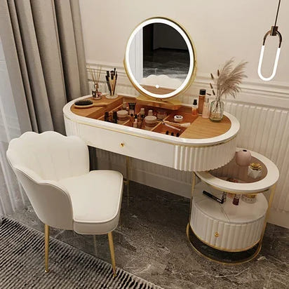 Luxury Charm Dressing Table Luxury Nordic Salon Drawer Nordic Dressing Table Mirror Chair Storage Coiffeuse Furniture Makeup