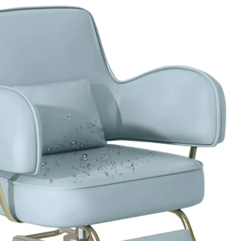 Round Chair Professional Barber Chairs Mirror Hair Salon Women's Beauty Men's Shaving Rotating Ergonomic Wheels Reclining Silla