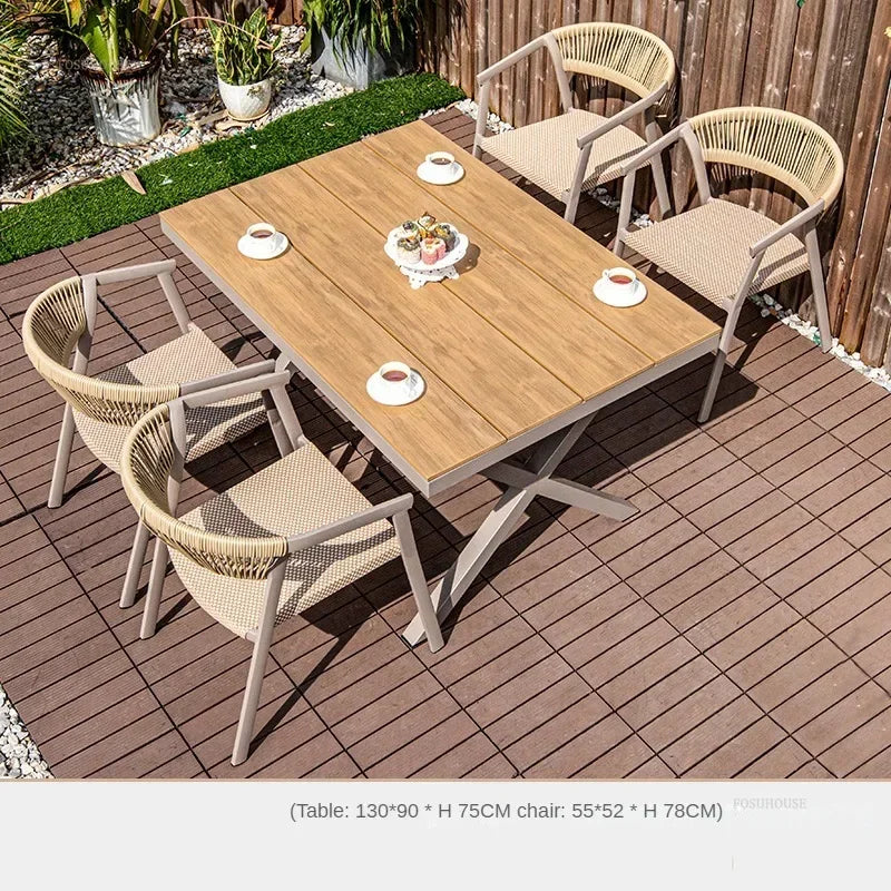 Outdoor Garden Furniture Sets Waterproof Open-air Balcony Aluminum Alloy Chair Outdoor Furniture Sets Courtyard Table and Chair