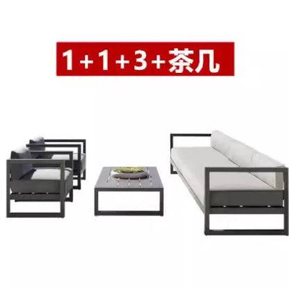Nordic outdoor leisure sofa villa balcony wrought iron sunscreen  coffee table restaurant hotel open-air negotiation