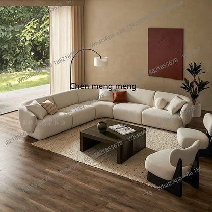 Italian light luxury cream style fabric sofa small apartment living room corner sofa new apartment