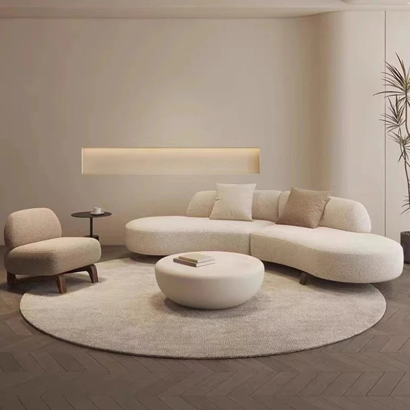 Curved Modern Soft Unique Sofa Kawaii Wood Foam Nordic Luxury Sofa Sectional Lounge Designer Divano Letto Living Room Furniture