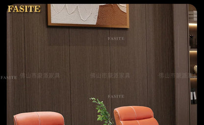 Ebony leather sofa first layer cowhide new Chinese high-end villa living room large apartment solid wood