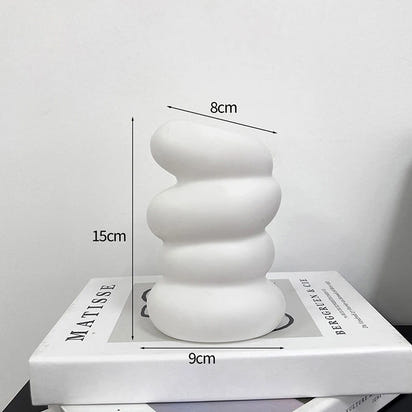 Modern Style Vase Room Decoration Plastic Flower Vase Wihte Black Flower Bottle Aesthetic Floral Arrangement Display Vase