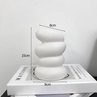 Modern Style Vase Room Decoration Plastic Flower Vase Wihte Black Flower Bottle Aesthetic Floral Arrangement Display Vase