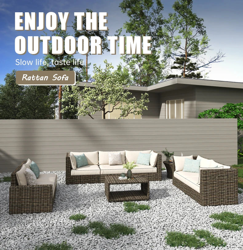 High Quality Wicker Patio Furniture  Rattan Garden Sofa Garden Furniture Set