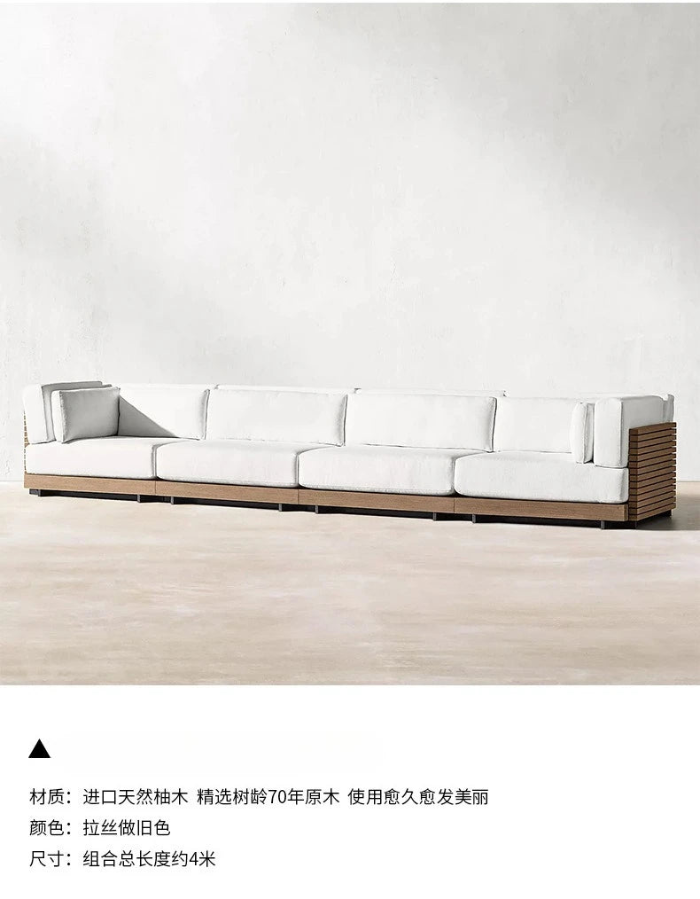 Nordic, outdoor, sofa, hotel, coffee table, outdoor, open-air, villa, solid wood, sofa, combination, courtyard, furniture