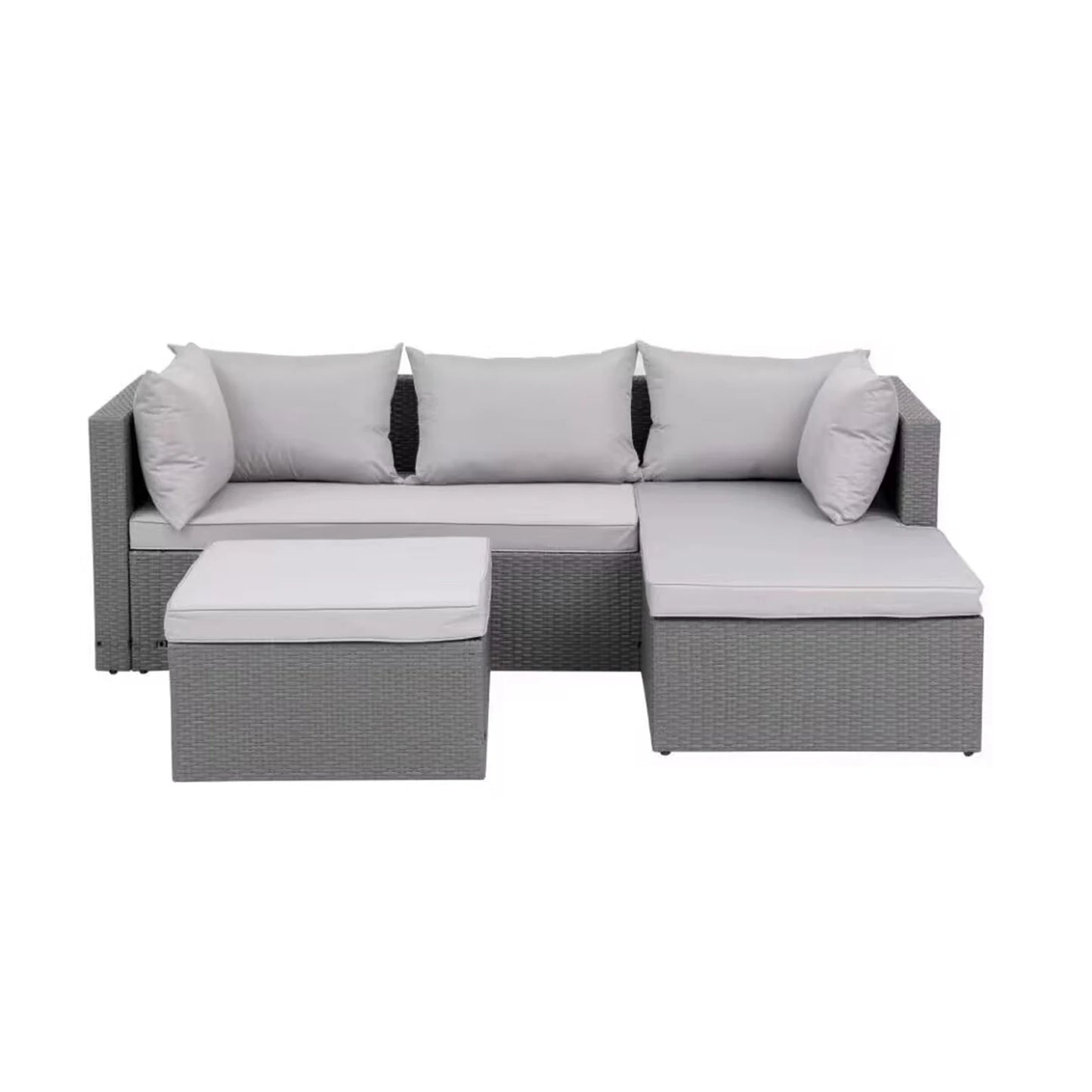 Promotional  Modern Design Patio PE Rattan Garden Furniture Garden Furniture Outdoor 3pc Rattan Wicker Sofa Corner Sofa Set