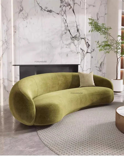 Nordic Curved Living Room Sofas Creative Fabric Cashew Lazy Sofa Reception Lounge Area Back Sofa Bed Home Living Room Furniture