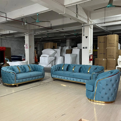 American fabric sofa Italian minimalist designer living room straight row sofa velvet European home sofa