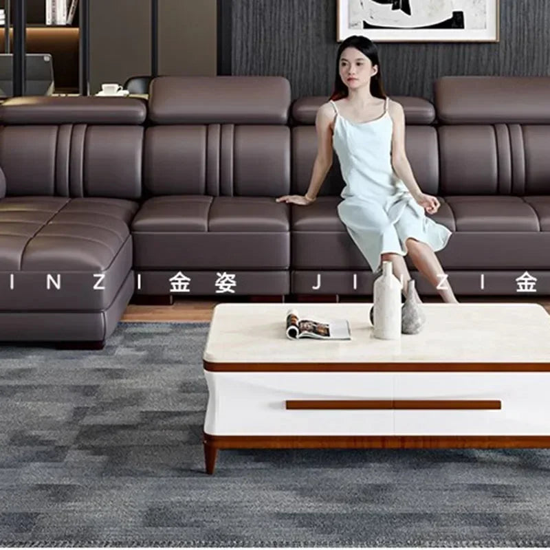 Floor Designer Living Room Sofas Couch Leather Nordic Minimalist Sofas Relaxing Room Decor Sillon Cama Lounge Suite Furniture