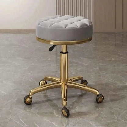 Barber Nail Salon Chair Swivel Wheels Rotating Salon Hair Stylist Barbershop Equipment Furniture Professional Rolling Silla