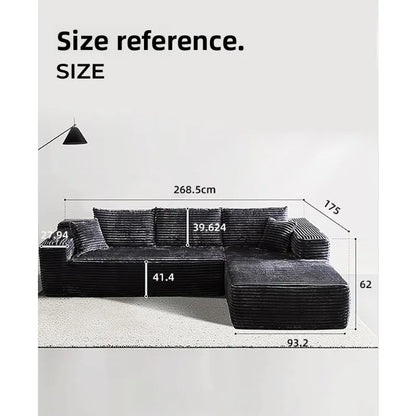 Vacuum compression sofa with L-shaped concubine chair combination living room small apartment sofa double