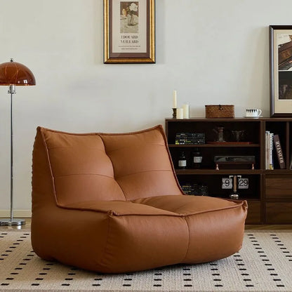 Living Room Balcony Single Sofa Bedroom Tatami Cat's Paw Leather Sofa Chair Leisure Chair Recliner Corner Sofa for Living Room