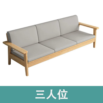 Solid wood sofa simple modern living room small apartment three-person winter and summer dormitory bed and breakfast sofa