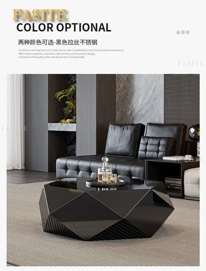 Fashion Italian minimalist gold diamond coffee table designer high-end small apartment modern