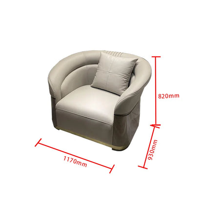 FF Italian Style Light Luxury Genuine Leather Sofa Villa Living Room Large and Small Suite Combination