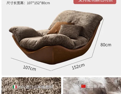 Nordic designer creative modern minimalist living room leisure chair sofa recliner sofa bedroom chair