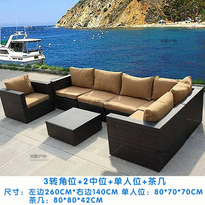 Outdoor Rattan Garden Furniture Sets Sofa Modern Luxury Metal Garden Furniture Sets Storage Table Conjunto Trendy Furniture