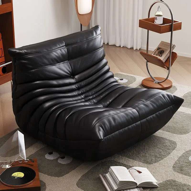Caterpillar leather sofa togo lazy sofa can lie down and sleep modern light luxury single recliner living room sofa