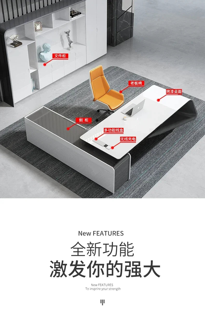 Minimalist Luxury High-end Designer Office Desk Fashionable High-end Modern Simple European Aesthetic Scrivania Trendy Furniture