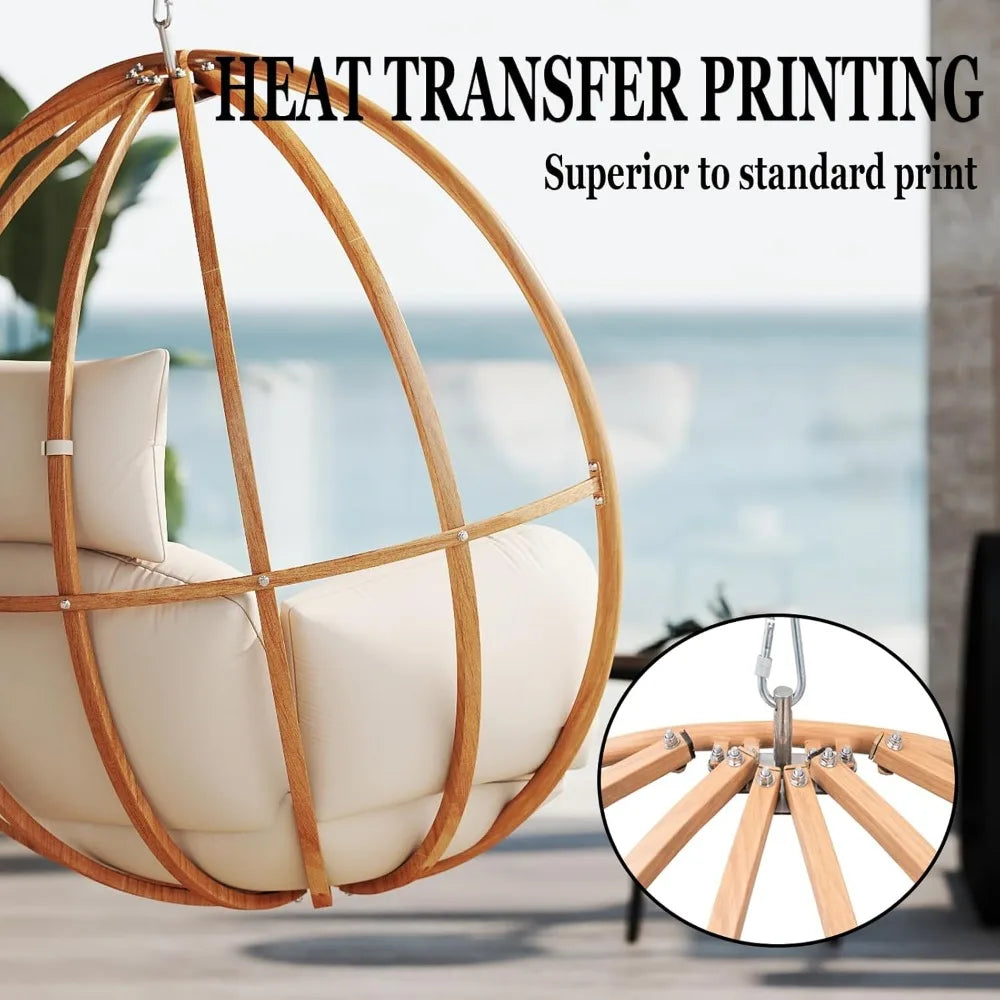 Outdoor Balcony Egg Swing Chair with Cushion for Patio Relaxation