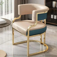 Luxury golden Dining Chairs wrought Iron Backrest Armchair Kitchen Modern Dining Room Furniture Home Bedroom Salon Makeup Chair