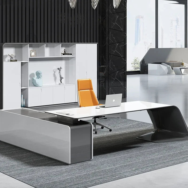 Minimalist Luxury High-end Designer Office Desk Fashionable High-end Modern Simple European Aesthetic Scrivania Trendy Furniture