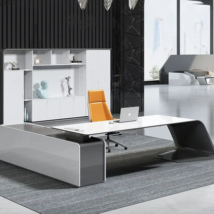 Minimalist Luxury High-end Designer Office Desk Fashionable High-end Modern Simple European Aesthetic Scrivania Trendy Furniture
