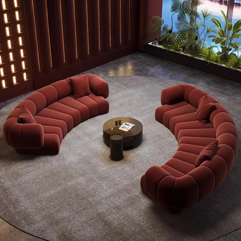 Minimalist Red Living Room Sofas Oversized Classic Modern Curved Living Room Sofas Nordic Soft Couch Wohnzimmer Furniture Home